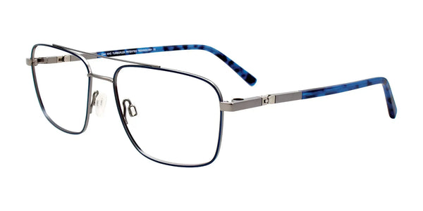 OAK NYC O3003 Eyeglasses with Clip-on Sunglasses | Size 56 / Matt Blue & Matt Grey