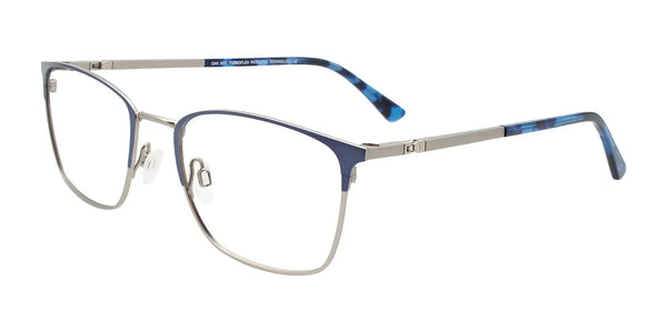 OAK NYC O3007 Eyeglasses with Clip-on Sunglasses | Size 54 / Matt Blue & Matt Silver