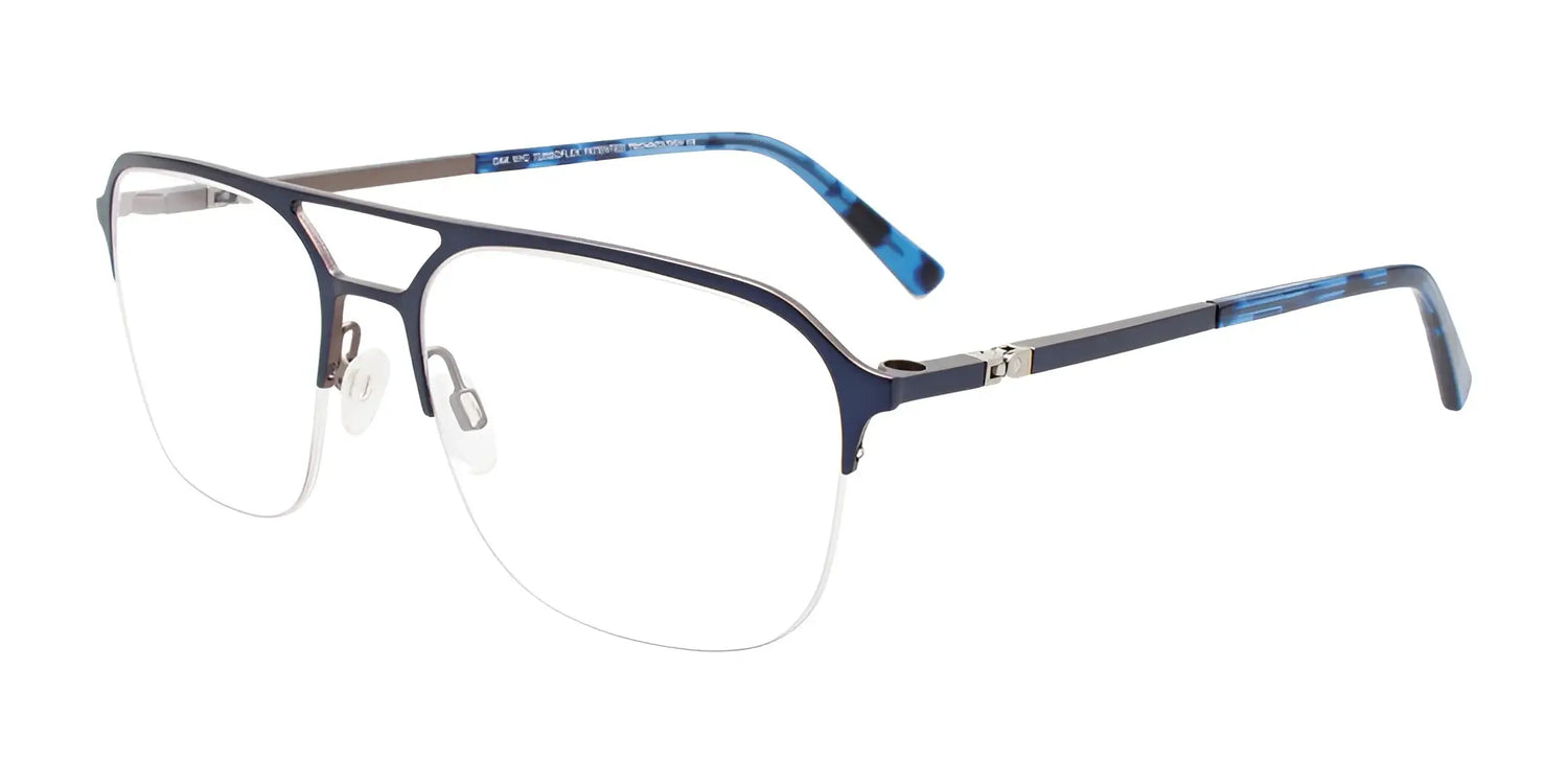 OAK NYC O3012 Eyeglasses with Clip-on Sunglasses Matt Blue OAK NYC O3012 Eyeglasses with Clip-on Sunglasses Matt Blue