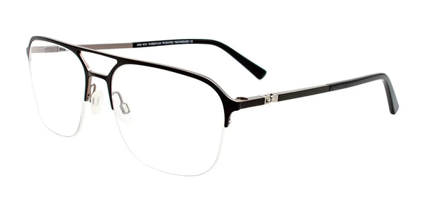 OAK NYC O3012 Eyeglasses with Clip-on Sunglasses | Size 56 / Matt Black