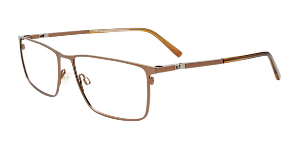 OAK NYC O3014 Eyeglasses with Clip-on Sunglasses | Size 58 / Satin Light Brown/Satin Light Brown