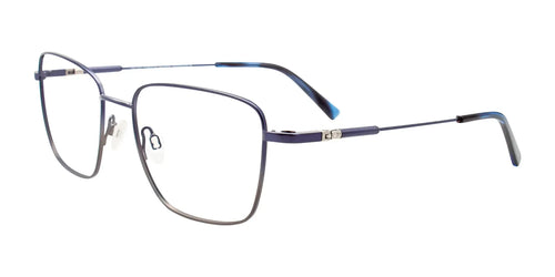 OAK NYC O3015 Eyeglasses with Clip-on Sunglasses / Size 55 / Blue & Green Gradient/Blue