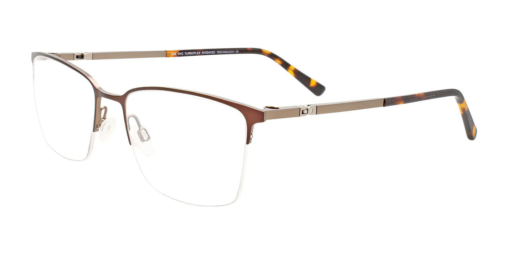 OAK NYC O3016 Eyeglasses with Clip-on Sunglasses Br Sat Brn & St / Steel & Tort OAK NYC O3016 Eyeglasses with Clip-on Sunglasses Br Sat Brn & St / Steel & Tort