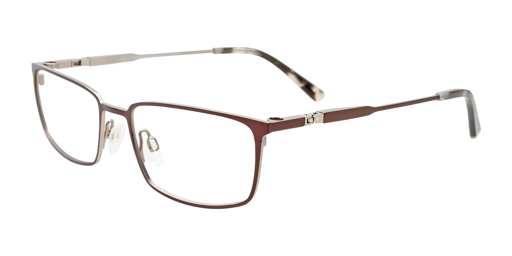 OAK NYC O3018 Eyeglasses with Clip-on Sunglasses Brown & Steel OAK NYC O3018 Eyeglasses with Clip-on Sunglasses Brown & Steel