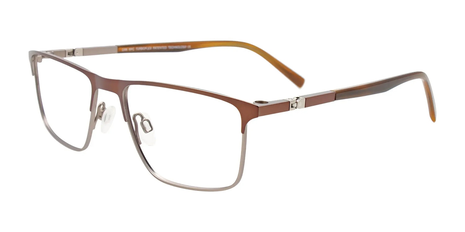 OAK NYC O3019 Eyeglasses with Clip-on Sunglasses Brown & Steel OAK NYC O3019 Eyeglasses with Clip-on Sunglasses Brown & Steel