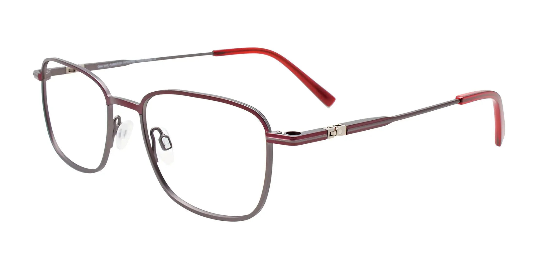OAK NYC O3022 Eyeglasses with Clip-on Sunglasses Dark Red / Steel OAK NYC O3022 Eyeglasses with Clip-on Sunglasses Dark Red / Steel