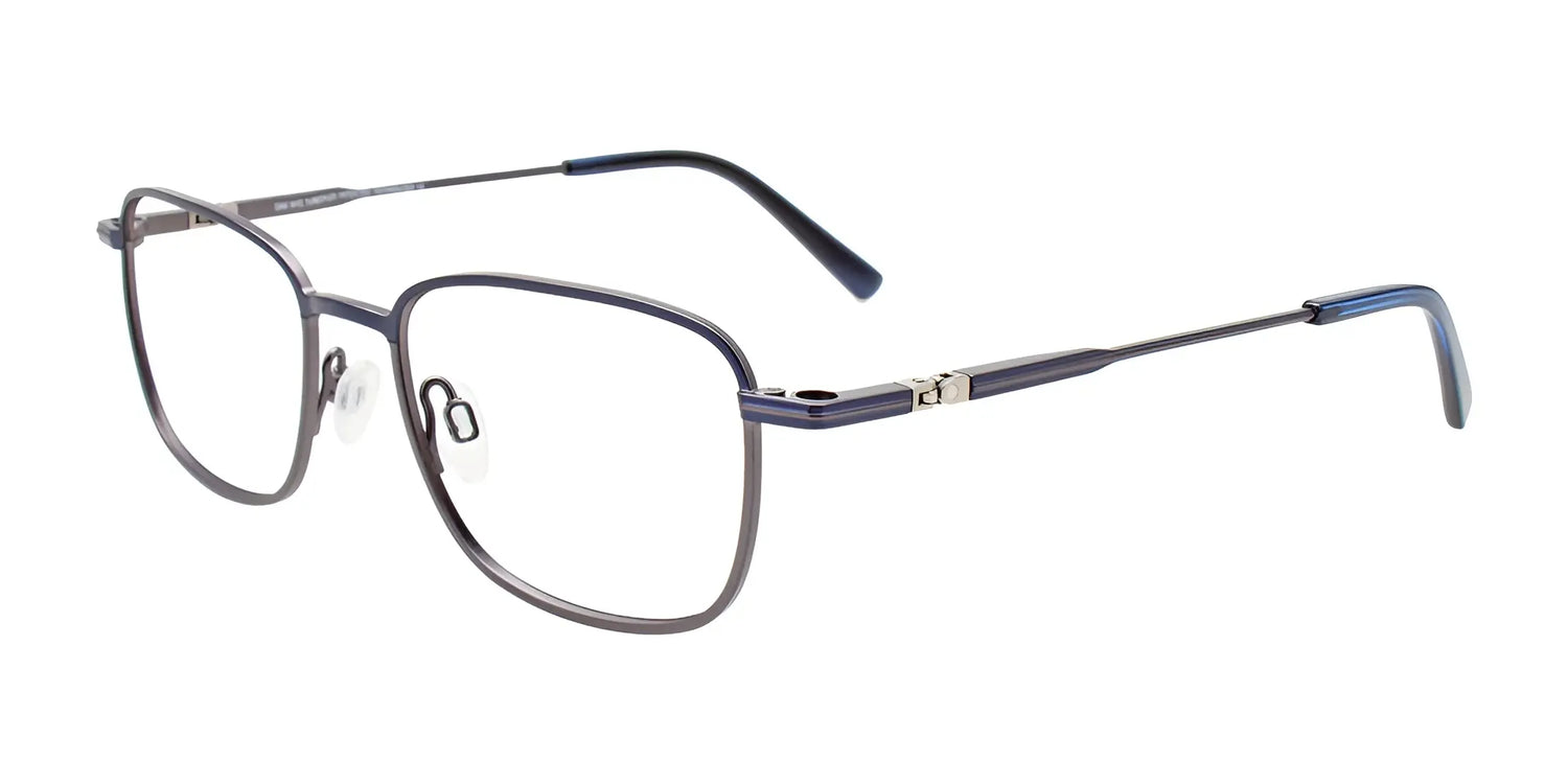 OAK NYC O3022 Eyeglasses with Clip-on Sunglasses Dark Blue / Steel OAK NYC O3022 Eyeglasses with Clip-on Sunglasses Dark Blue / Steel