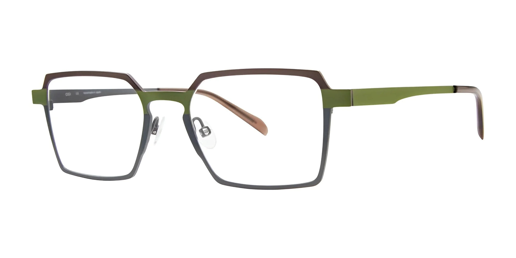 OGI MUCH OBLIGED Eyeglasses Brown Olive Hue OGI MUCH OBLIGED Eyeglasses Brown Olive Hue