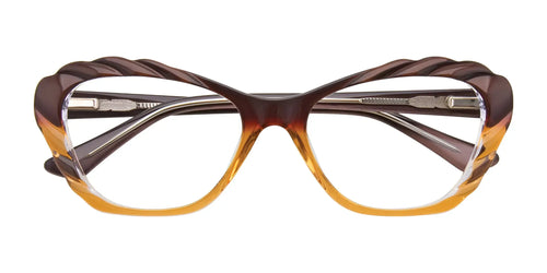 Paradox P5001 Eyeglasses / Size 52 / Dark & Light Brown & Crystal
