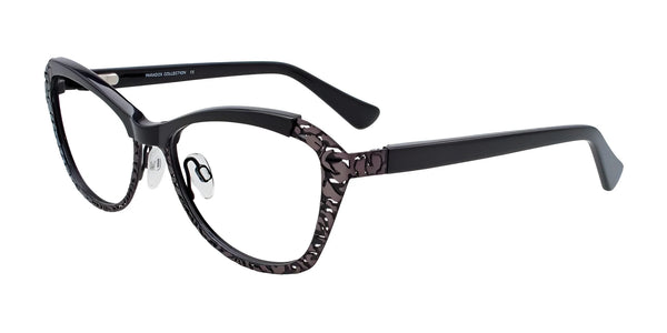Paradox P5025 Eyeglasses | Size 53 / Black & Gunmetal