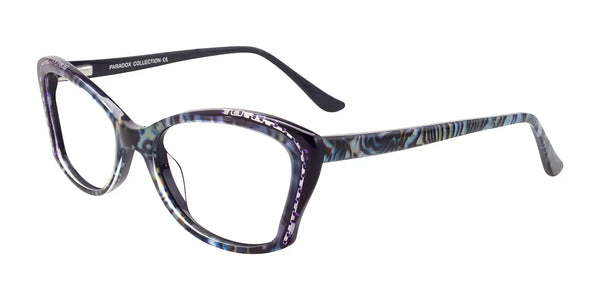 Paradox P5045 Eyeglasses | Size 52 / Dark Blue & Purple & Marbled Pearl Blue