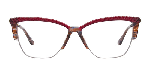 Paradox P5047 Eyeglasses / Size 54 / Marbled Brown & Red & Steel