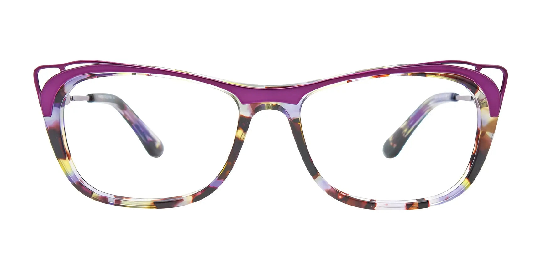 Colorful and bold, the Paradox P5049 Eyeglasses | Size 52 by Paradox feature a purple top rim with multicolored translucent tortoiseshell cat eye frames. These prescription-ready eyeglasses add flair to any look. Colorful and bold, the Paradox P5049 Eyeglasses | Size 52 by Paradox feature a purple top rim with multicolored translucent tortoiseshell cat eye frames. These prescription-ready eyeglasses add flair to any look.