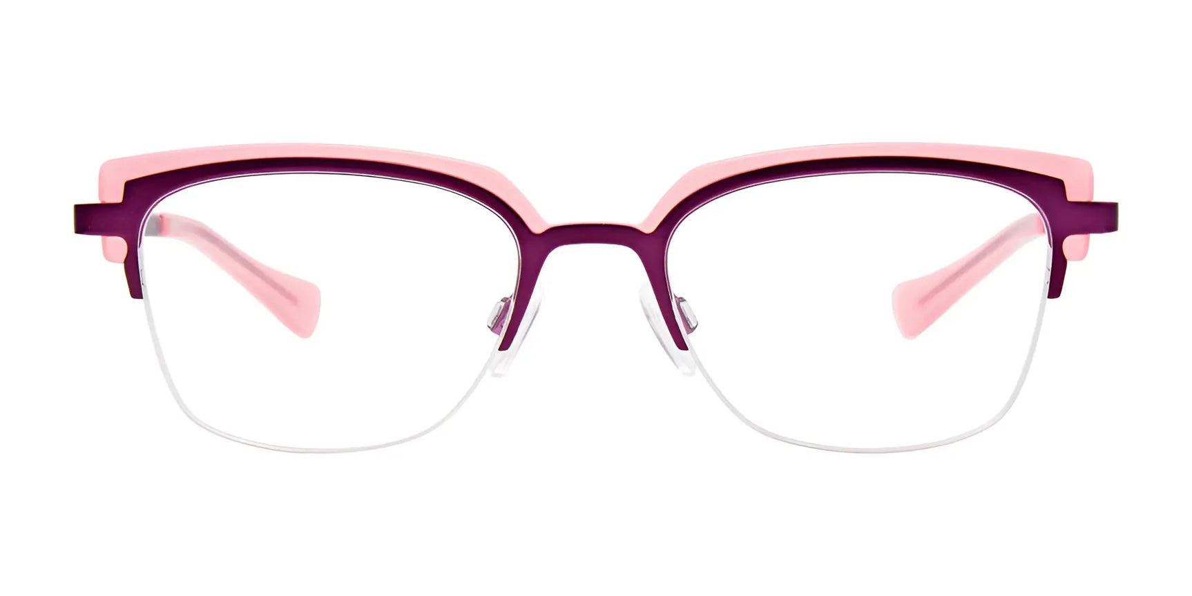 Paradox P5054 Eyeglasses | Size 50 by Paradox in pink and purple, featuring clear prescription-ready lenses, displayed on a white background for a stylish look. Paradox P5054 Eyeglasses | Size 50 by Paradox in pink and purple, featuring clear prescription-ready lenses, displayed on a white background for a stylish look.