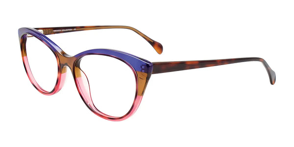 Paradox P5076 Eyeglasses | Size 54 / Blue & Brown & Pink Crystal
