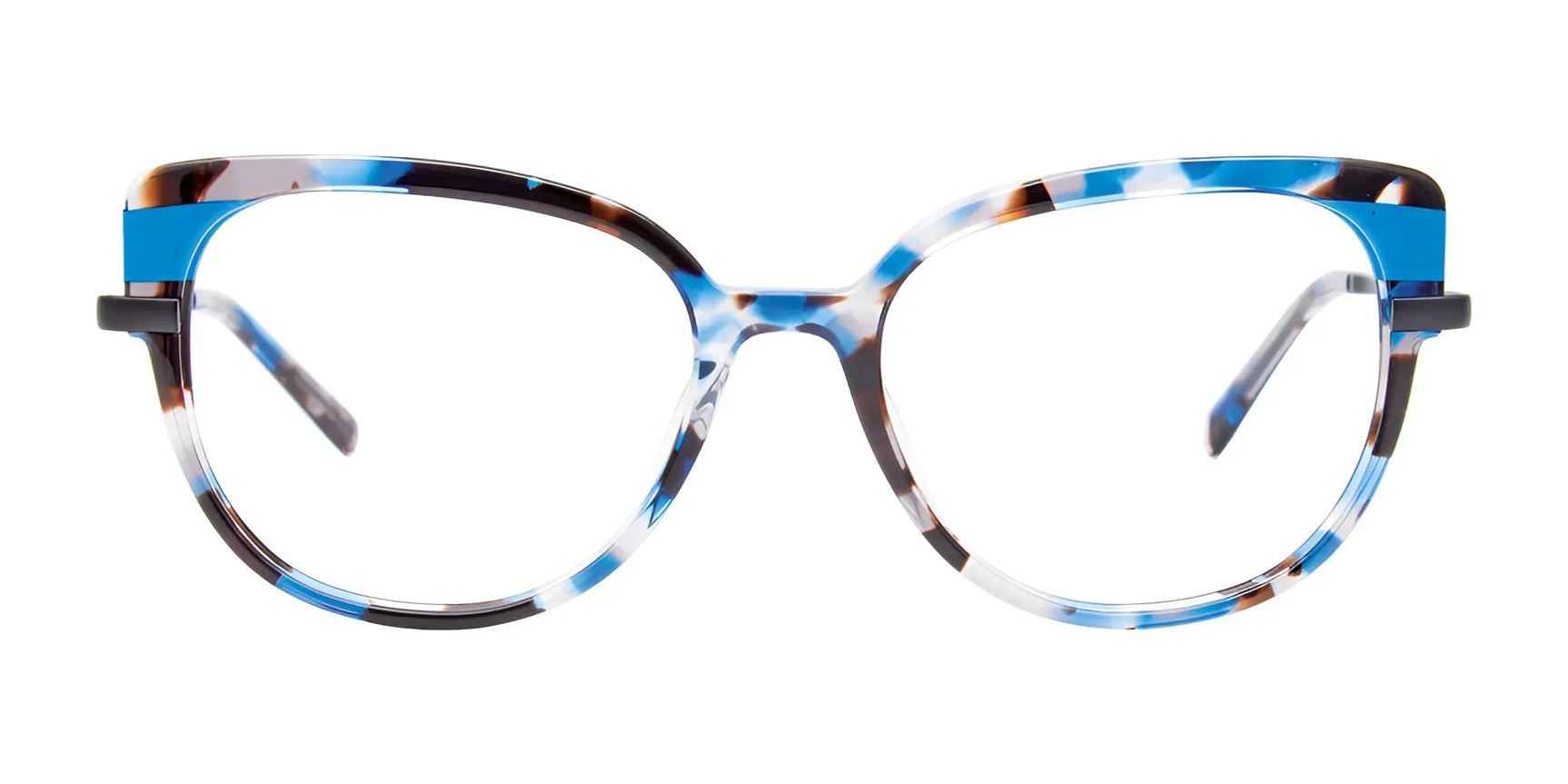 Paradox P5077 Cat Eye Full-Rim eyeglasses by Paradox in blue and tortoiseshell pattern with clear lenses, shown on a white background. Paradox P5077 Cat Eye Full-Rim eyeglasses by Paradox in blue and tortoiseshell pattern with clear lenses, shown on a white background.