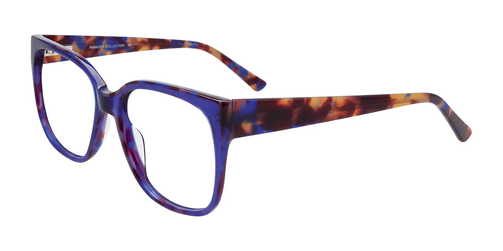 Paradox P5081 Eyeglasses | Size 52 by Paradox feature a blue and tortoiseshell full-rim rectangular frame, shown on a white background, designed for enhanced vision. Paradox P5081 Eyeglasses | Size 52 by Paradox feature a blue and tortoiseshell full-rim rectangular frame, shown on a white background, designed for enhanced vision.