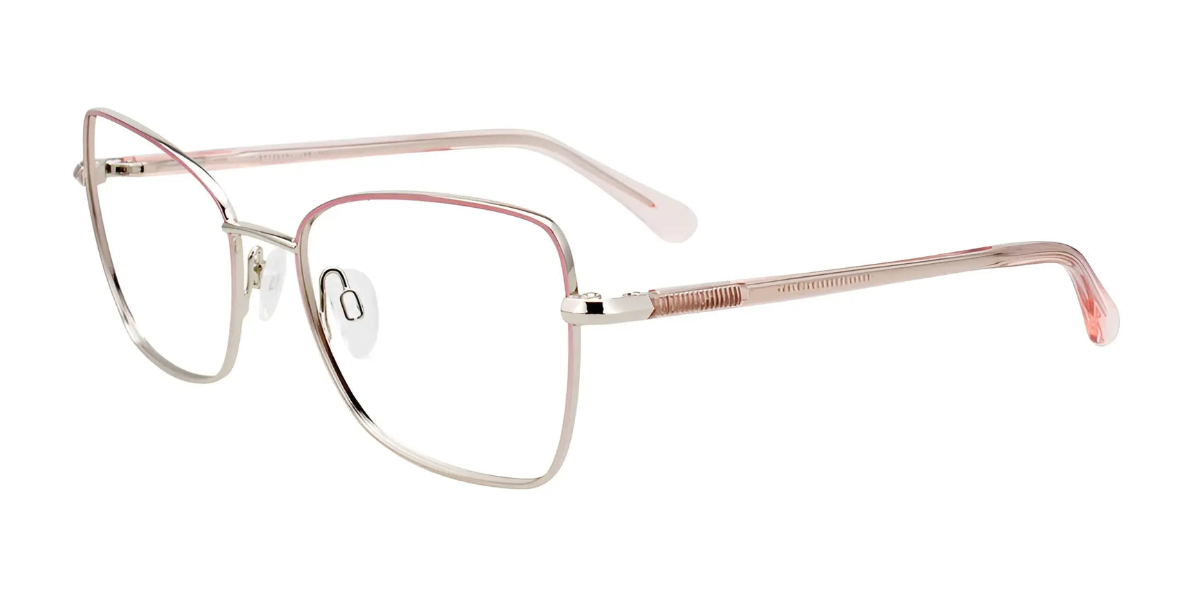 Paradox P5083 Eyeglasses | Size 53 by Paradox feature gold metal frames and pink-tinted arms, blending style with clarity. Displayed on a white background. Paradox P5083 Eyeglasses | Size 53 by Paradox feature gold metal frames and pink-tinted arms, blending style with clarity. Displayed on a white background.