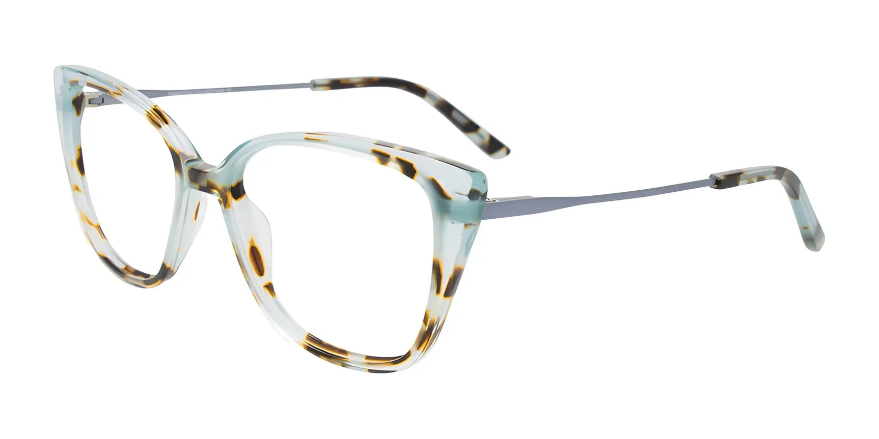 The Paradox P5088 Eyeglasses | Size 53 feature translucent brown and teal tortoiseshell cat-eye frames with thin metal arms, bringing a modern twist to women’s premium eyewear. The Paradox P5088 Eyeglasses | Size 53 feature translucent brown and teal tortoiseshell cat-eye frames with thin metal arms, bringing a modern twist to women’s premium eyewear.