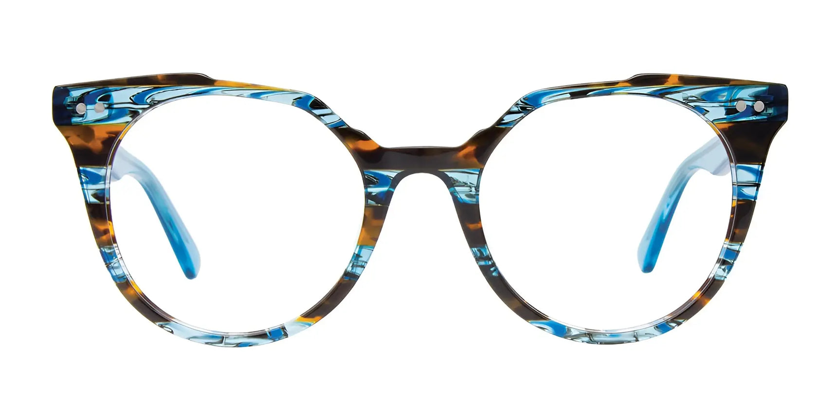 Paradox P5092 Eyeglasses | Size 50 by Paradox, featuring a round tortoiseshell and blue patterned frame, displayed on a white background. Prescription ready for everyday use. Paradox P5092 Eyeglasses | Size 50 by Paradox, featuring a round tortoiseshell and blue patterned frame, displayed on a white background. Prescription ready for everyday use.