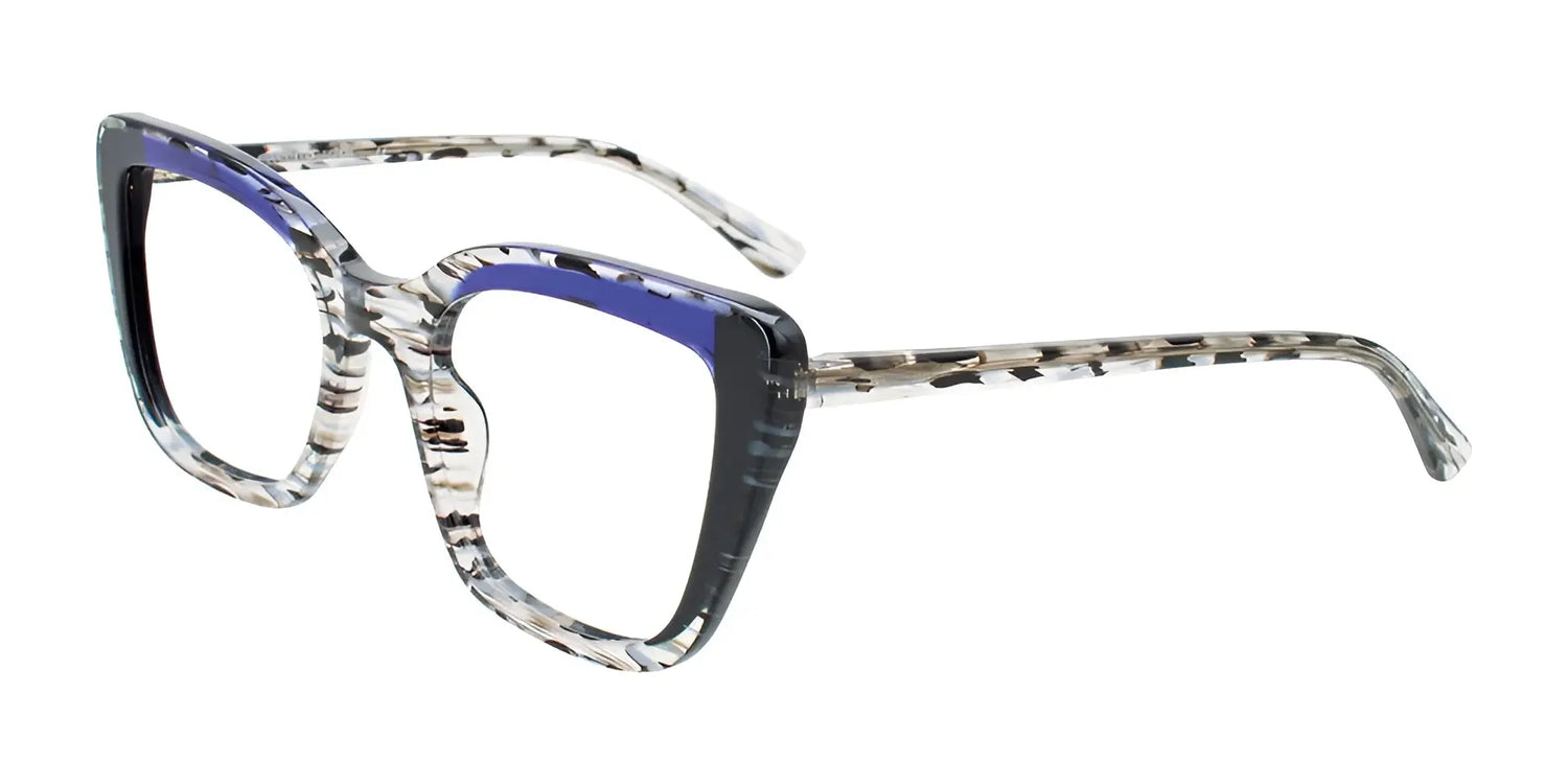 Paradox P5098 Eyeglasses Crystal With Black Pattern & Blue Paradox P5098 Eyeglasses Crystal With Black Pattern & Blue