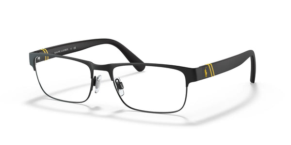 Polo PH1203 Eyeglasses | Size 53 / Matte Black On Shiny Black