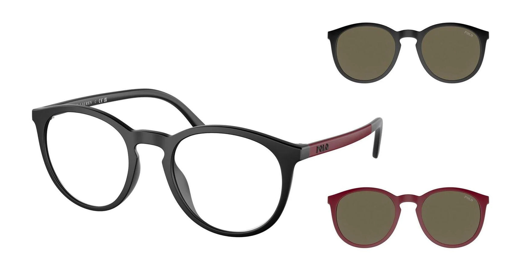 Polo PH4183U Eyeglasses with Sun-clips Matte Black / Dark Brown Polo PH4183U Eyeglasses with Sun-clips Matte Black / Dark Brown
