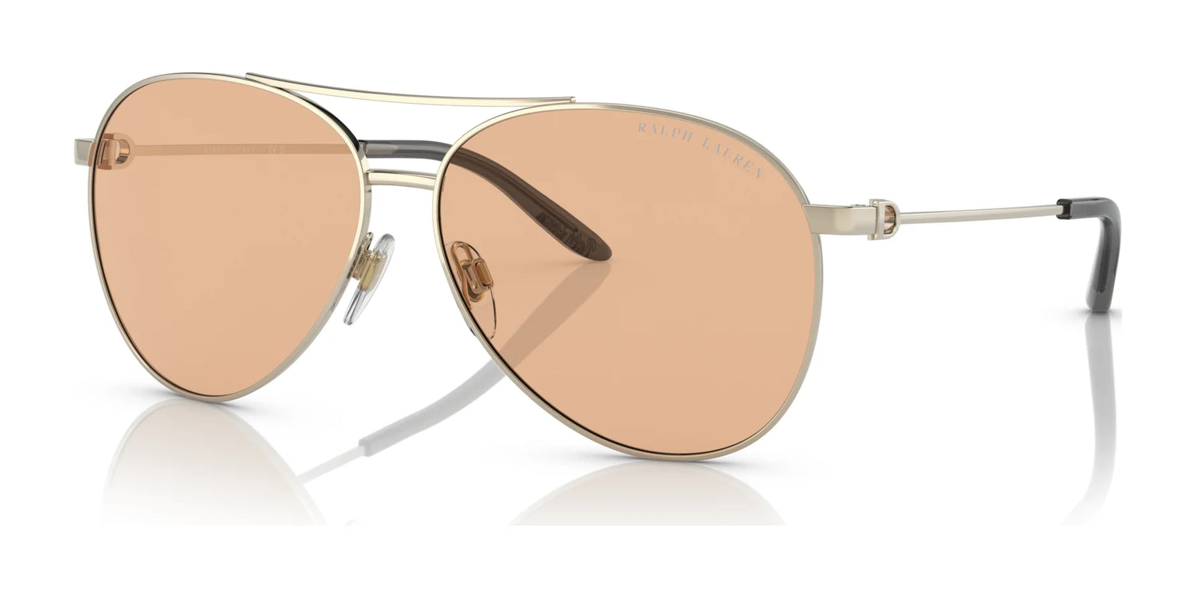 Ralph Lauren THE ANDIE RL7077 Sunglasses Shiny Pale Gold / Dark Brown Ralph Lauren THE ANDIE RL7077 Sunglasses Shiny Pale Gold / Dark Brown