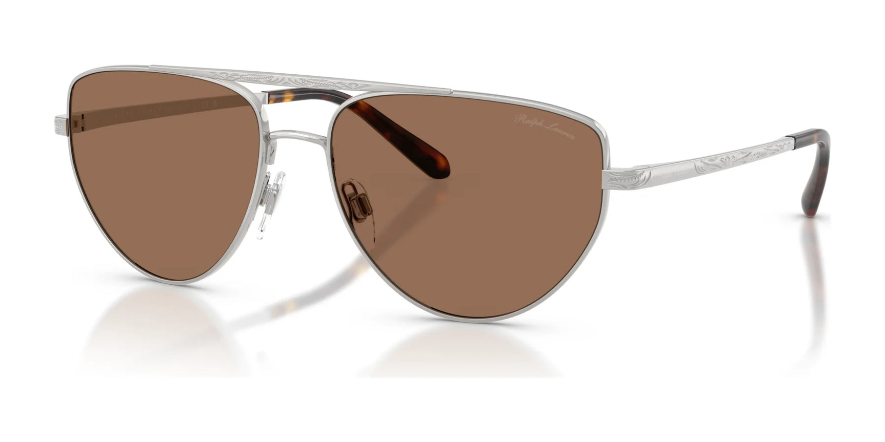 Ralph Lauren RL7090 Sunglasses Shiny Silver / Brown Ralph Lauren RL7090 Sunglasses Shiny Silver / Brown