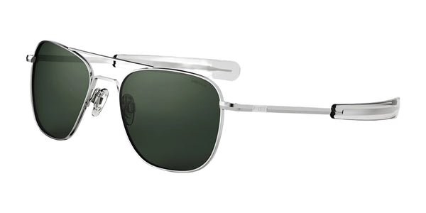 Randolph AVIATOR Sunglasses | Size 58 / Matte Chrome / Nylon Atlantic Blue (Non-Polar)