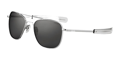 Randolph AVIATOR Sunglasses / Size 55 / Matte Chrome / Nylon Atlantic Blue (Non-Polar)