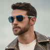Randolph AVIATOR Sunglasses | Size 58 / Matte Chrome / Nylon Atlantic Blue (Non-Polar)
