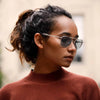 Randolph AVIATOR Sunglasses | Size 58 / Matte Chrome / Nylon Atlantic Blue (Non-Polar)