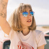 Randolph AVIATOR Sunglasses | Size 55 / Matte Chrome / Nylon Atlantic Blue (Non-Polar)