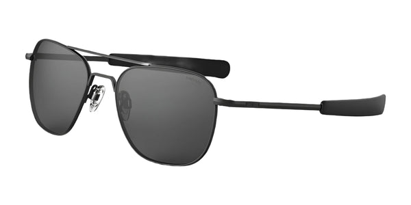 Randolph AVIATOR MILITARY SE Sunglasses / Matte Black / Glass American Gray (Non-Polar) / Size 52