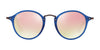 Ray-Ban ROUND RB2447N Sunglasses | Size 49 / Transparent Blue №62547O / Copper Gradient Flash (3N 15%)