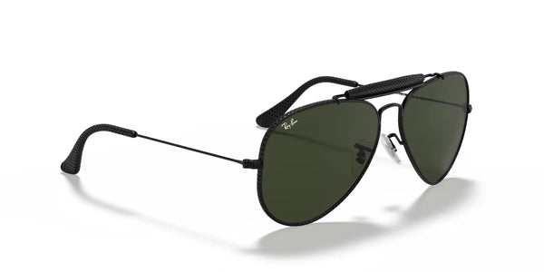 Ray-Ban AVIATOR CRAFT RB3422Q Sunglasses | Size 58 / Black №9040 / G-15 Green