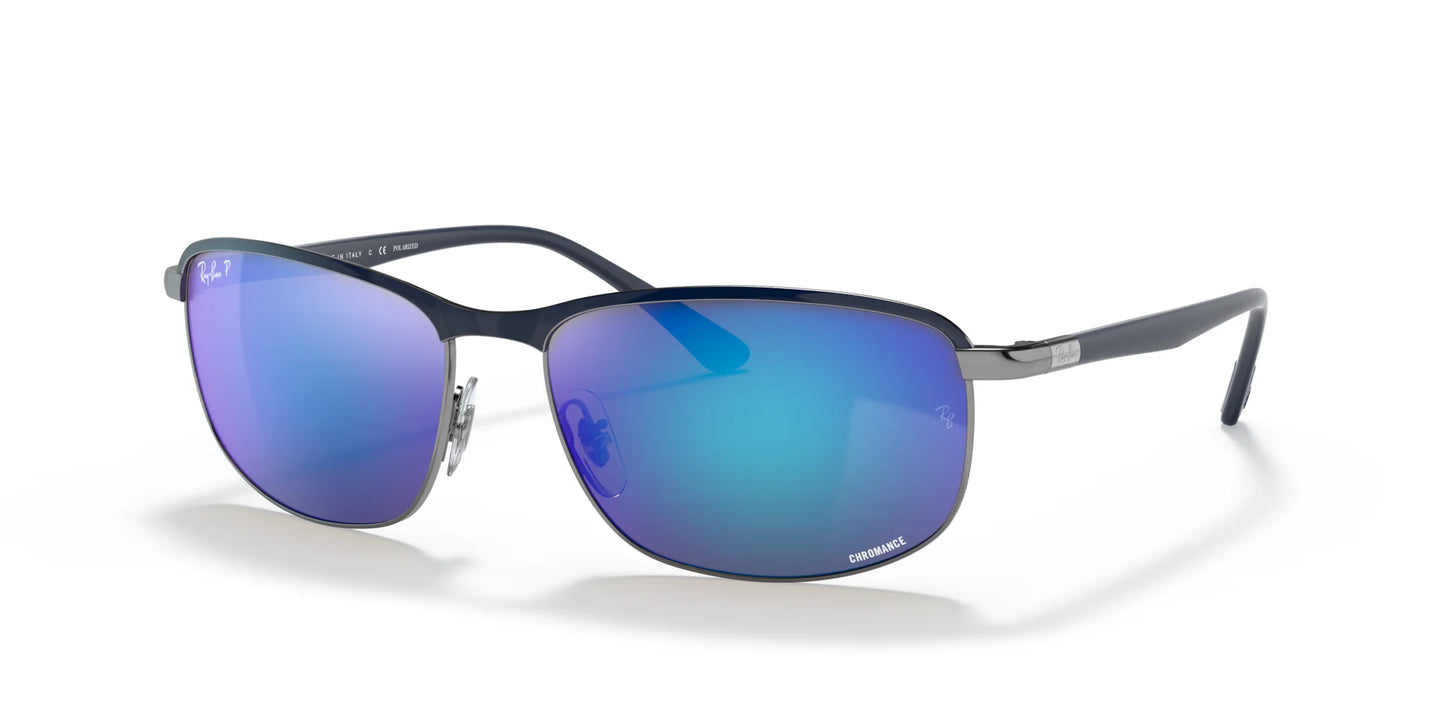 Ray-Ban RB3671CH Sunglasses Blue On Gunmetal / Grey / Blue