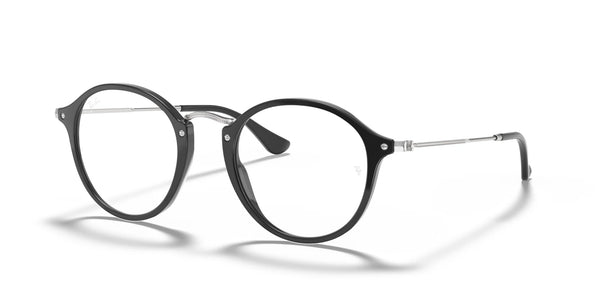 Ray-Ban ROUND RX2447V Eyeglasses | Size 49 / Black №2000 / Clear