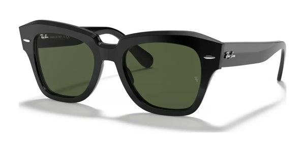 Ray-Ban STATE STREET RB2186 Sunglasses / Black №901/31 / G-15 Green (3N 13.2%) / Size 49