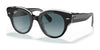Ray-Ban ROUNDABOUT RB2192F Sunglasses | Size 47 / Black On Transparent №12943M / Blue Gradient Grey (2N 21%)