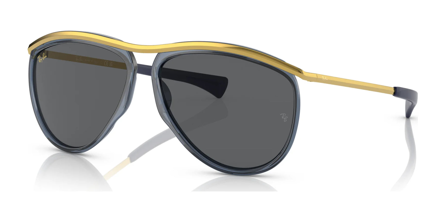 Ray-Ban OLYMPIAN AVIATOR RB2219 Sunglasses Transparent Blue / New Color №1370B1 Ray-Ban OLYMPIAN AVIATOR RB2219 Sunglasses Transparent Blue / New Color №1370B1