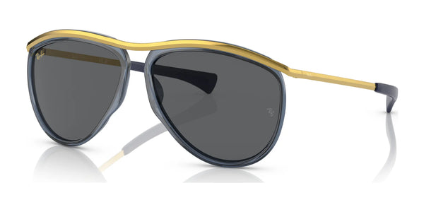 Ray-Ban OLYMPIAN AVIATOR RB2219 Sunglasses | Size 59 / Transparent Blue №1370B1 / New Color №1370B1 (3N 12%)