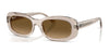 Ray-Ban RB2221F Sunglasses | Size 55 / Transparent Beige №6827M2 / Gradient Brown (Polarized) (3P 15%)