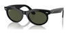 Ray-Ban WAYFARER OVAL RB2242F Sunglasses | Size 53 / Black №901/31 / Green (3N 13.2%)