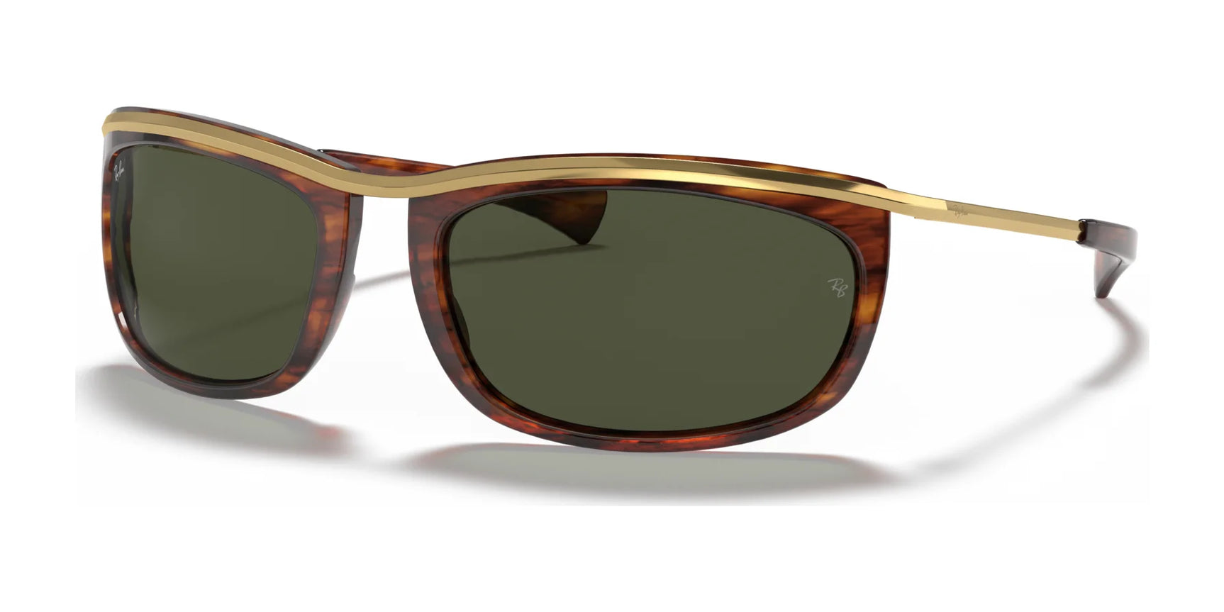 Ray-Ban OLYMPIAN I RB2319 Sunglasses Striped Havana / G-15 Green Ray-Ban OLYMPIAN I RB2319 Sunglasses Striped Havana / G-15 Green