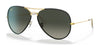 Ray-Ban AVIATOR FULL COLOR RB3025JM Sunglasses | Size 58 / Black On Gold №919671 / Grey Gradient (3N 14.02%)