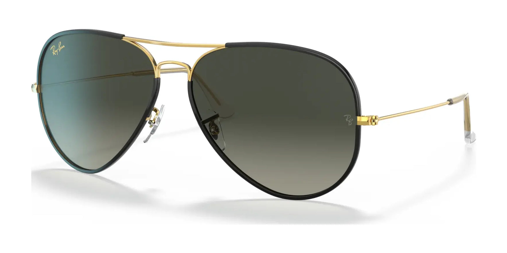 Ray-Ban AVIATOR FULL COLOR RB3025JM Sunglasses Black On Gold / Grey Gradient Ray-Ban AVIATOR FULL COLOR RB3025JM Sunglasses Black On Gold / Grey Gradient
