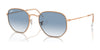 Ray-Ban HEXAGONAL RB3548 Sunglasses / Rose Gold №92023F / Clear & Blue (2N 29.9%) / Size 51