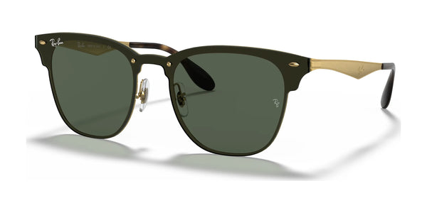 Ray-Ban BLAZE CLUBMASTER RB3576N Sunglasses / Gold №043/71 / Dark Green (3N 14.0%) / Size 141